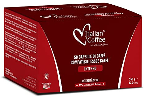 Italian Coffee 100 Capsule Caffè Compatibile con Essse Caffè (50 unità (Confezione da 2), Intenso)
