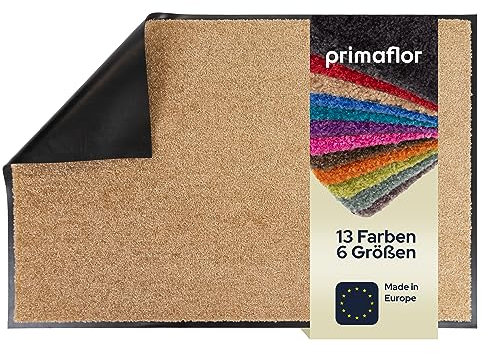 Primaflor Schmutzfangmatte CLEAN – Creme, 90x120 cm | Saugstarke, Schwer entflammbare Fußmatte | Rutschfester Türvorleger für Innen | Türmatte für Eingangsbereich | Sauberlaufmatte mit Gummirand