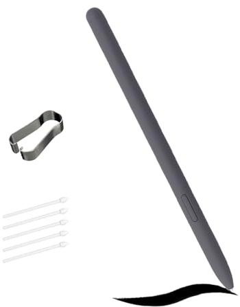 Grey Galaxy Tab S9 FE S Pen for Samsung Galaxy Tab S9 FE Stylus Pen Replacement + Free 5 Tips for Samsung Galaxy Tab S9 FE Stylus S Pen