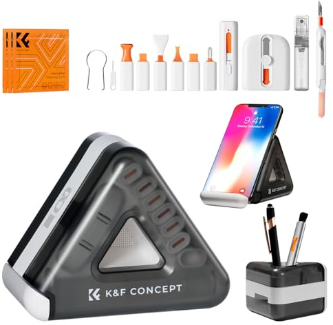 K&F Concept 25-in-1 Keyboard Cleaning Kit Laptop Cleaner - Multifunction Electronic Specialized Accessories Cleaner Set for iPhone AirPods MacBook iPad, Camera PC Monitor Earbud TV Tablet Screens