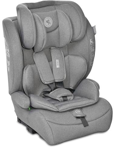Lorelli Auto Kindersitz Rio mit Isofix, i-Size 76-150 cm, Mitwachsender Autositz für Kinder, Babysitz, Autokindersitz, Verstellbare Kopfstütze, 5-Punkt-Sicherheitsgurt, Grau