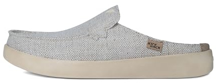 Kickback Barbeach Men’s Canvas Mule Shoes – Casual Slip‑On Summer Loafers with Anti‑Slip Sole and Leather‑Lined Comfort Insole – Comfortable Shoes for Beach, Travel & Everyday Wear - Oat, UK 8