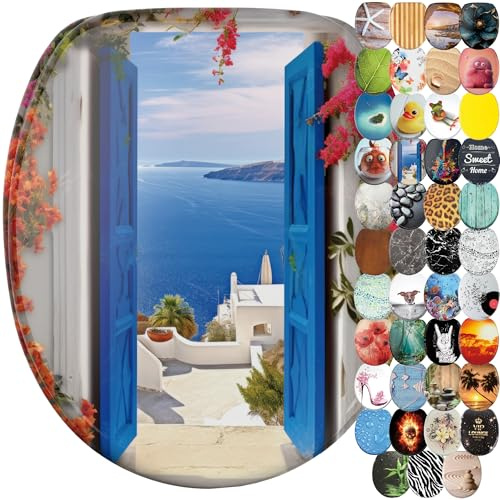 Sanilo Sedile WC con chiusura ammortizzata, grande scelta di copriwater neri da legno robusto e di alta qualità (Greece)