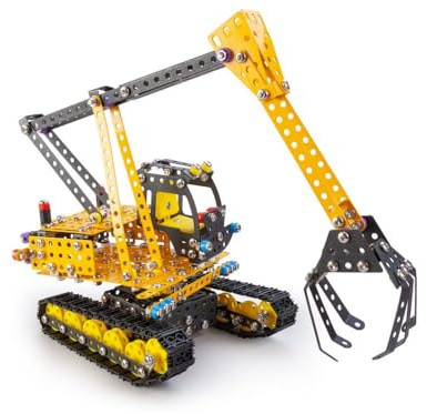 Constructor Pro Melman – Metallbauspiel – 866 Teile – XXL Raupenbagger zum Zusammenbauen – Expertenkoffer ab 8 Jahren