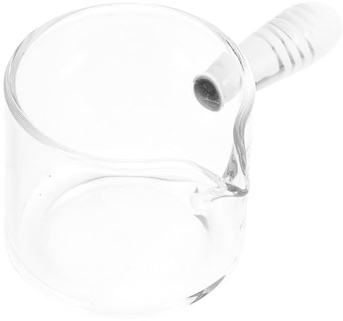 FONDOTIN Bicchiere Misurino Espresso in Vetro Trasparente con Beccuccio e Manico Resistente al Calore per Caffè e Latte e Bar