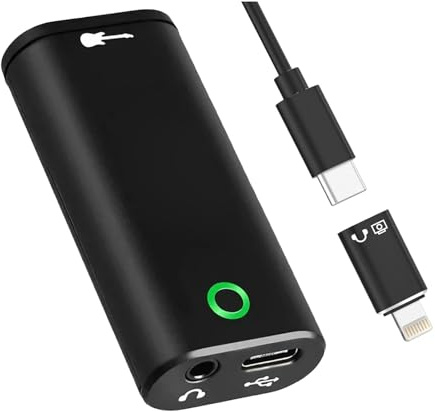 LICAEVEY Interface Sonore de Guitare pour Téléphone et Tablette, Carte Son D'enregistrement Interne Portable Plug & Play avec Port de Type C, Entrées 6,35 Mm et 3,5 Mm pour Guitare