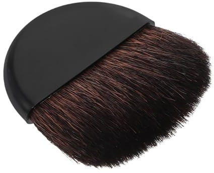 Uonlytech Brocha para Rubor y Contorno Pequeña de Nailon, Pincel Plano Compacto de 5 Cm para Polvos, Maquillaje Portátil Adecuado para Viaje y Retoques Rápidos