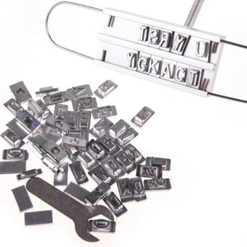 KALLORY Bbq Branding Iron Aluminum Material with 55 Letters for Grilling No Tools Needed, Simple to Use in Silver for Outdoor Bbq and Cooking