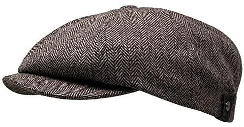 WEROR Schirmmütze Herren – Schiebermütze Flatcap Herrenmütze mit Schirm – Fischgrät - Mütze mit Baumwollfutter - WEROR-322.1 (62, 63, Cappuccino)