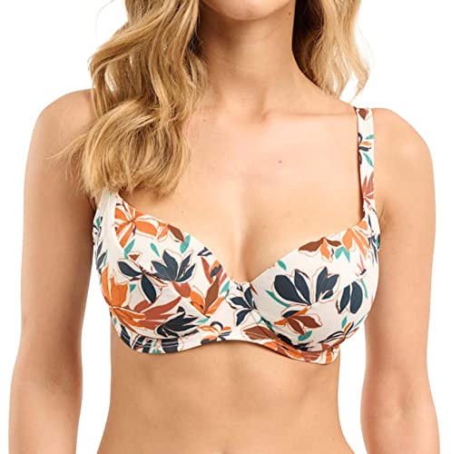 SANS COMPLEXE, Haut de Maillot de Bain, Soutien Gorge avec Armatures, Staycation, Floral Print Ivory, 90C, Femme