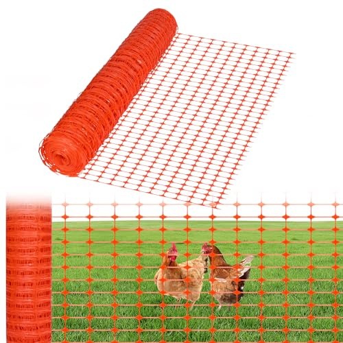 HENGMEI 1 x 50 m stängsel, byggstaket, begränsat stängsel, nyttodjursstaket, 100 cm högt skyddsnät av plast, kan skäras till mobilt staket, hönsstaket, fjäderfästaket för fjäderfäinhägnad,