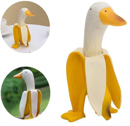 Elegance-go Statue Canard Banane,Décoration Créative de Bananes Statue de Canard de Jardin en Résine Sculpture Pelé Ornements RéSine Bananes Artificielles pour Décoration de Jardin de la Maison