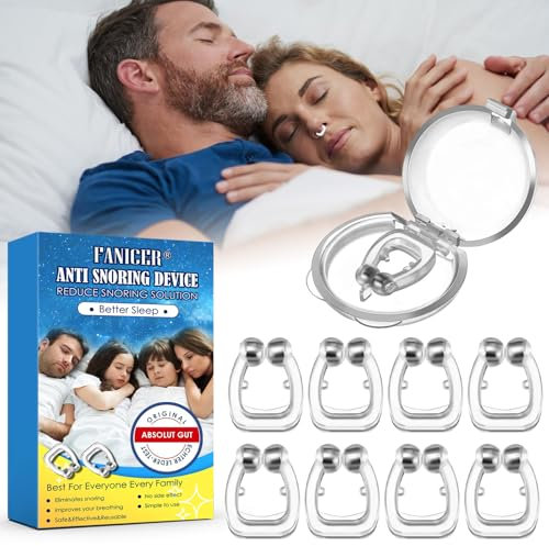 Schnarchstopper, 8 PCS Anti Schnarch Nasenclip, Wiederverwendbares Anti Schnarch, Möglich bessere Atmung für Ruhigen Schlaf