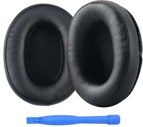 Ersatz Ohrpolster für HyperX Cloud Stinger/Cloud Flight/CloudX/Cloud II/Cloud III/Cloud Alpha/Cloud Core/Mix Kopfhörer von MMOBIEL - Memory- Schaumstoff und Protein PU Kopfhörer Ohrpolster – Schwarz