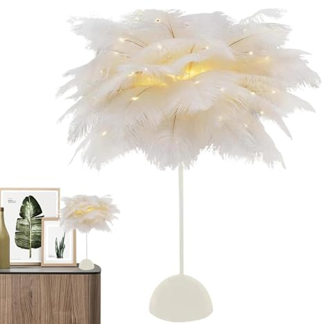 Lumière LED En Forme De Plume – Lampe De Chevet Romantique, Veilleuse LED Élégante | Lampe LED Moderne D'ambiance, Luminaire Décoratif D'intérieur, Idéal Pour Un Mariage, Une Pièce Maîtresse, Noël, La