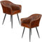 Casa Moro Chefsessel Echtleder Sessel Wohnzimmer Relax Ledersessel Braun Vintage Lesesessel Modern 2er Set
