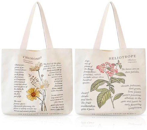 2 Pezzi Tote Bag, Borsa Tela Donna, Borsa Shopper Canvas, Borse Shopper Tela Riutilizzabile Borsa Di Tela Aesthetic Borsa In Tessuto Stampato Con Cerniera E La Tasca Per Shopping Scuola Viaggi