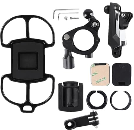 Generisch Supporto per smartphone da bicicletta, girevole a 360 gradi, morsetto universale regolabile, supporto per smartphone, per strada, montagna, navigazione, registrazione video GPS
