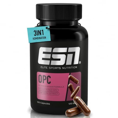 ESN OPC - hochdosierte Kapseln mit 316 mg Traubenkernextrakt pro Tagesportion, Vitamin C und Kiefernrinde - vegan - 120 Kapseln, 120 Portionen