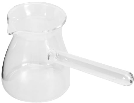 PHENOFICE Bricco per Latte in Vetro Trasparente 350ml Manico, Risparmio di Fatica e Design Elegante, e Caffè in Decorazione Casa