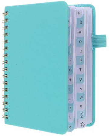 NOLITOY Carnet de Mots de Passe 112 Pages en Papier Pu à Spirale avec Onglets Alphabétiques Compact et Facile à Utiliser pour Bureau et École