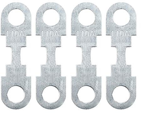 sourcing map 4 unids 110a plano fusible tira metal plata tono para auto automotriz dc 32 v universal