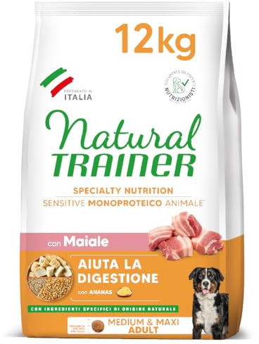 Natural Trainer Sensitive No Gluten Cibo per Cani Adulti con Maiale - 12kg