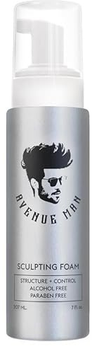 Avenue Man Sculpting Foam for Men - 7 Oz - Frizz Control & Firm Hold Hair Mousse for Men - Styling Hair Products - Men’s Mousse for Hair Styling with No Crunch, Clean Texture & Long-Lasting Lift
