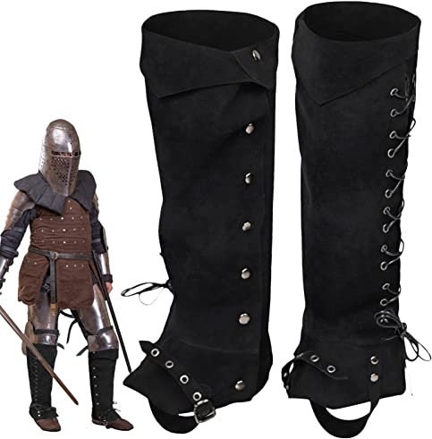 cypreason Pirate Stiefelstulpen Herren,Mittelalterliche Beinschützer | Kunstleder Mittelalter Stiefel Gamaschen Wandern Schienbeinschutz Rüstung, Kostümzubehör