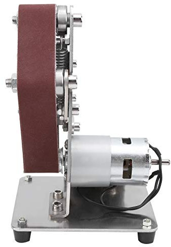 Lijadora de banda multifunci¨®n, lijadora el¨¦ctrica con metal, antideslizante y a prueba de polvo, 10 piezas de papel de lija para amolar en bruto afilado de torneado de acero(EU)