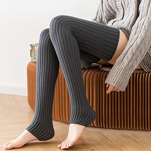 Calzini Lunghi Elasticizzati da Donna, 72 cm, Invernali, al Ginocchio, Calze Sopra il Ginocchio in Lana per Adolescenti e Studenti