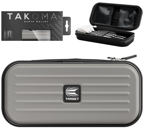 Target Darts Takoma Dart Case Wallet, Regular Size, Grey | Store 3 Fully Assembled Darts & Accessories | Dart Holder with Zip Lock Pouches, Store Flights, Shafts & Swiss Points