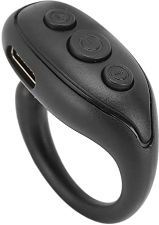 Tiktok Bluetooth-fjärrkontroll för Mobiltelefon, Ring Finger Scroller Remote, Ebook Bluetooth Scrolling Ring Page Turner, Kamerafjärrslutare, Stöd en Mängd Olika Appar (Svart)