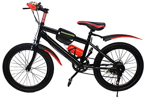 20 Zoll 6 Gang Kinderfahrrad Mountainbike Kinder Mountainbike Doppelscheibenbremsen High Carbon Stahl Kinderfahrrad für Straße und Stadt Fahren (rot)