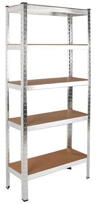 Étagère de Rangement à 5 Niveaux, Rayonnage Metallique, Capacité 875 KG, Planches Réglables, Style Industriel pour Garage Atelier Cuisine Salon (Argent, 30 x 70 x 150 cm)