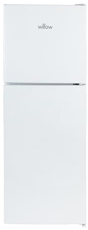 Willow WTM138W 138L Small Fridge Freezer with Adjustable Thermostat, Top Mount Slimline Fridge Freezer, Mark Proof Finish - White