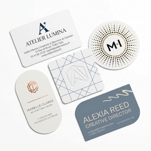 Tarjetas de visita personalizadas - de 50 piezas, esquinas redondeadas, plastificación, logotipo, tarjeta digital, servicio al cliente italiano, reproducción de diseño (8 x 5 cm, 50, pieza)