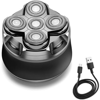 MAXILISSE Head Shaver – Electric Head Shaver for Men | 5 Floating Heads, Cordless & Rechargeable, Ergonomic Design, Stainless Steel Blades, Replacement Head Available