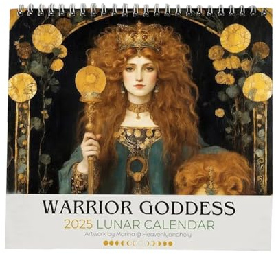 Calendario Di Fasi Lunari 2025 - Calendario Mensile Di Fasi Lunari 2025 | Calendario Mensile Fase Lunare, Guerriera Calendario Di Fase Lunare 2025, Calendario Da Parete Divertente 12 Coppia