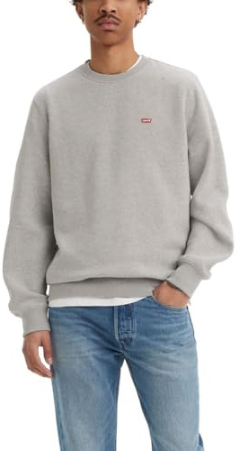 Levi's Men's Crewneck Sweatshirts, (New) Mid Tone Grey Heather, Large