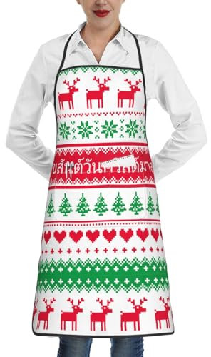 Anceky Feliz Navidad en delantales de cocina tailandeses