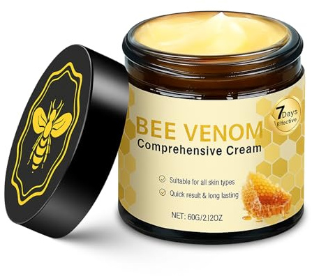 Bigiftskräm med propolis & jojobaolja, Bee Venom creme, fuktgivande ansiktskräm för ansikte, hals och dekolleté, snabbabsorberande vårdande kräm, för alla hudtyper, 60 g