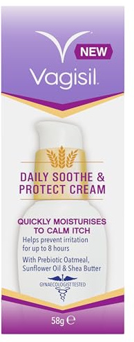 Vagisil Daily Sooth & Protect Oatmeal Cream Pump, 58g. Provides Itch Protection With Prebiotic Oatmeal, Sunflower Oil & Shea Butter