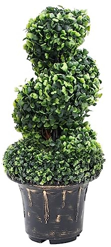 GCHDHAPB konstgjord buxbom-spiralväxt med grön kruka 59 cm hem- och trädgårdsdekor konstgjord flora