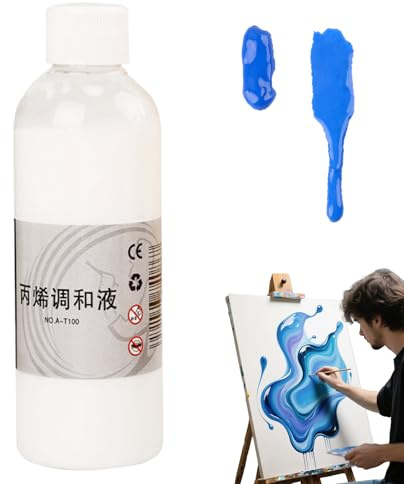 Médium pour Peinture Acrylique, 100ml Medium Fluide Acrylique, Additif De Mélange Fluide Pour Outil De Préparation De Palette Pour Étudiants Enseignants Artistes Modèles Et Projets Artisanaux