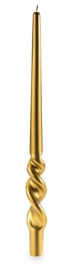 Cereria Di Giorgio - 2 Candele Voluta laccate - Diametro 2.2 cm Altezza 30 cm - Colore Oro - Durata 10 ore - Standard per candelabro - Home Decor Collection - Artigianale