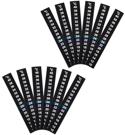 Sosoport 12pcs Lcd Thermometer Sticker for Aquariums Terrarium Thermometer Sticker Temperature Accurate Temperature Reading for Fish Tank