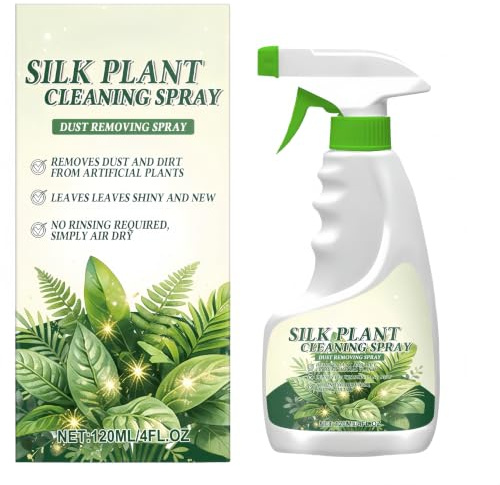 Spray limpiador y abrillantador para plantas artificiales (seda, plástico); fórmula suave con protección UV; no requiere frotar; restaura el brillo sin dejar manchas. (1Piezas)