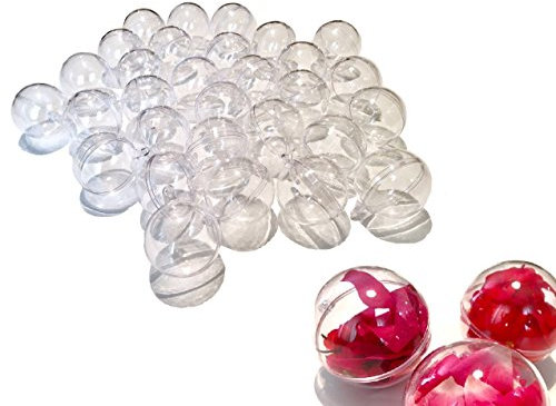 CRYSTAL KING 30 Stück Acrylkugeln 4cm Durchmesser durchsichtige Kugel Aufhängen transparent Dekokugel Bastel Set Christbaumkugeln Acrylkugel Teilbar befüllbare