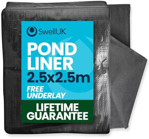 Swell UK 2.5m x 2.5m Pond Liner Free Underlay | UV Resistant | Garden Fish Ponds